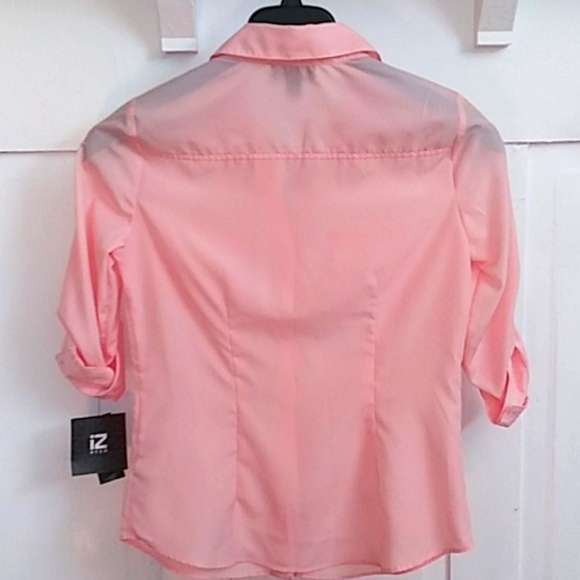 IZ Byer Pink Button Front Shirt Blouse - Picture 2 of 4